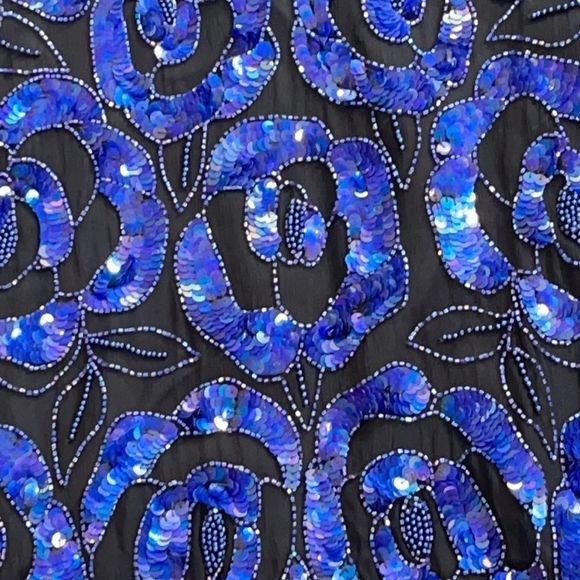 Vintage Blue Beaded Sequin Top - Picture 3 of 17